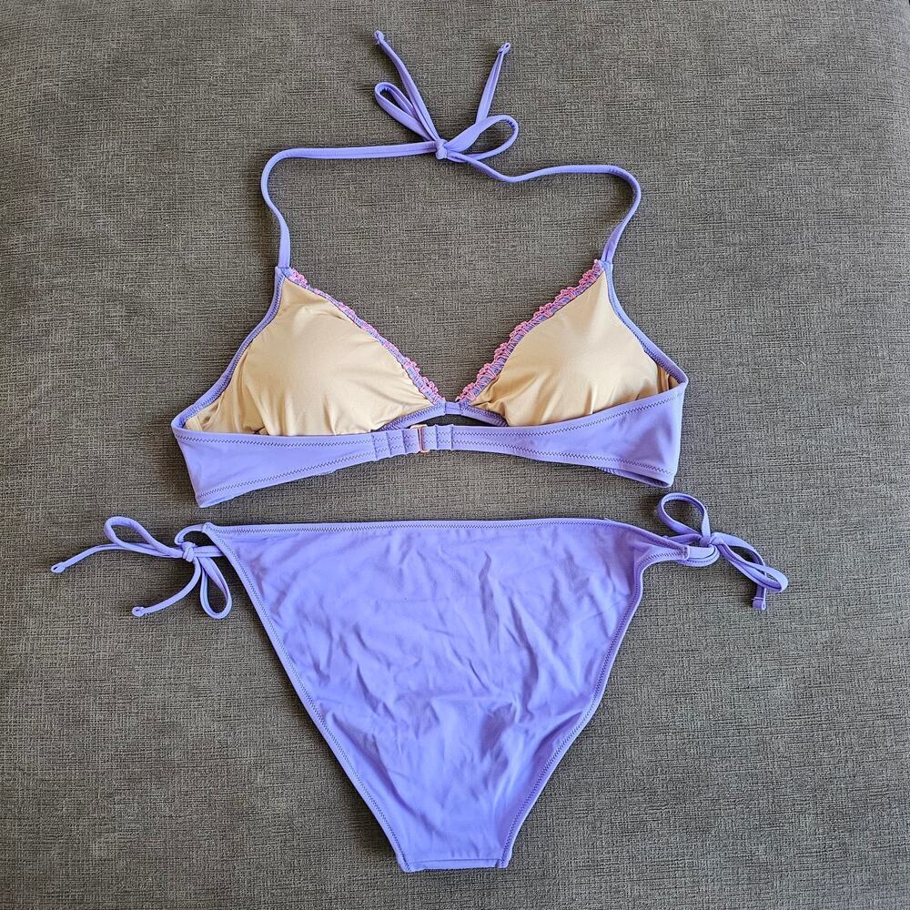 Shade & Shore Women's Purple Bralette Bikini Top & Bikini Bottom Set Size XL